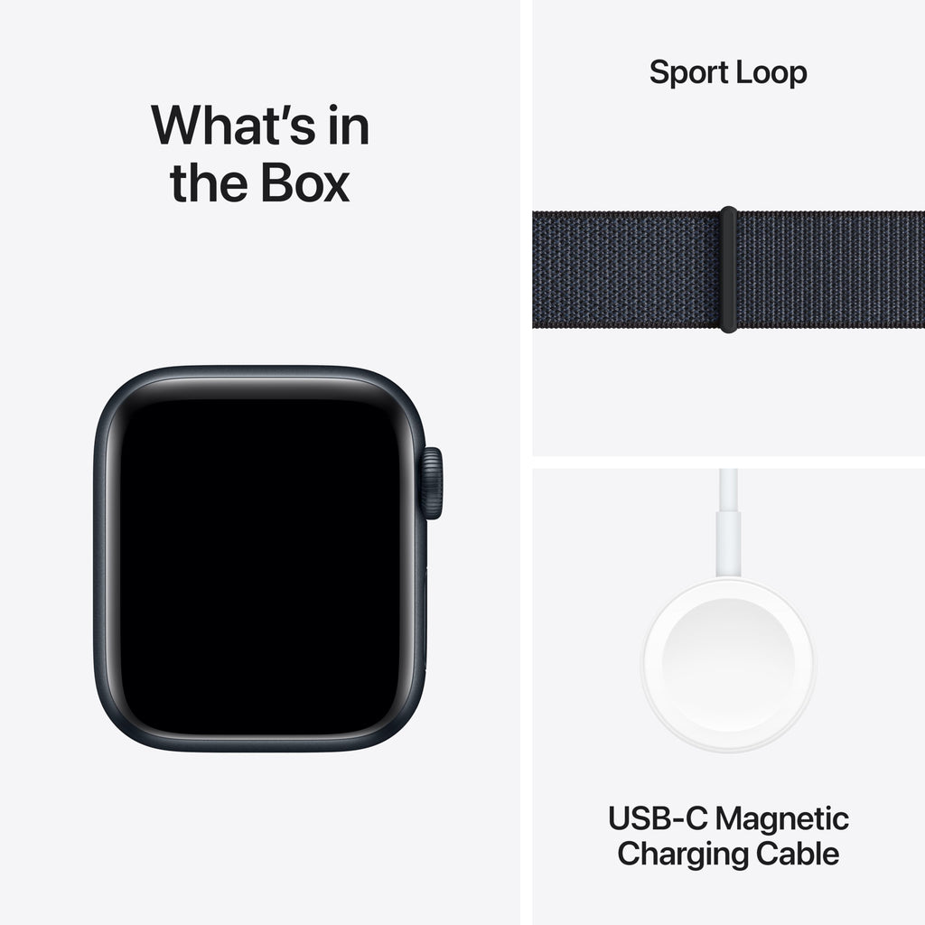 Apple Watch SE 2nd Gen (GPS) 40mm Aluminum Case with Ink Sport Loop - Midnight - (2024) - MXEA3LL/A
