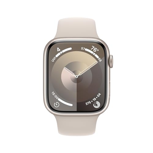 Apple Watch Series 9 (GPS + Cellular) 45mm Starlight Al w/ Starlight Sport Band - S/M - MRM83LL/A