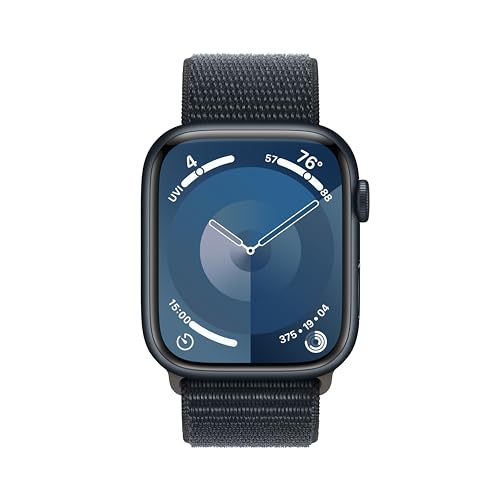 Apple Watch Series 9 (GPS) 45mm Midnight Aluminum Case with Midnight Sport Loop - Adj - MR9C3LW/A