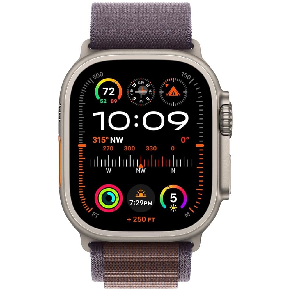 Apple Watch Ultra 2 GPS + Cellular 49mm Titanium Case w/ Indigo Alpine Loop Medium - MRET3LW/A