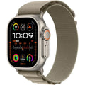 Apple Watch Ultra 2 (GPS + Cellular) 49mm Titanium Case w/ Olive Alpine Loop (Large) - MRF03LW/A