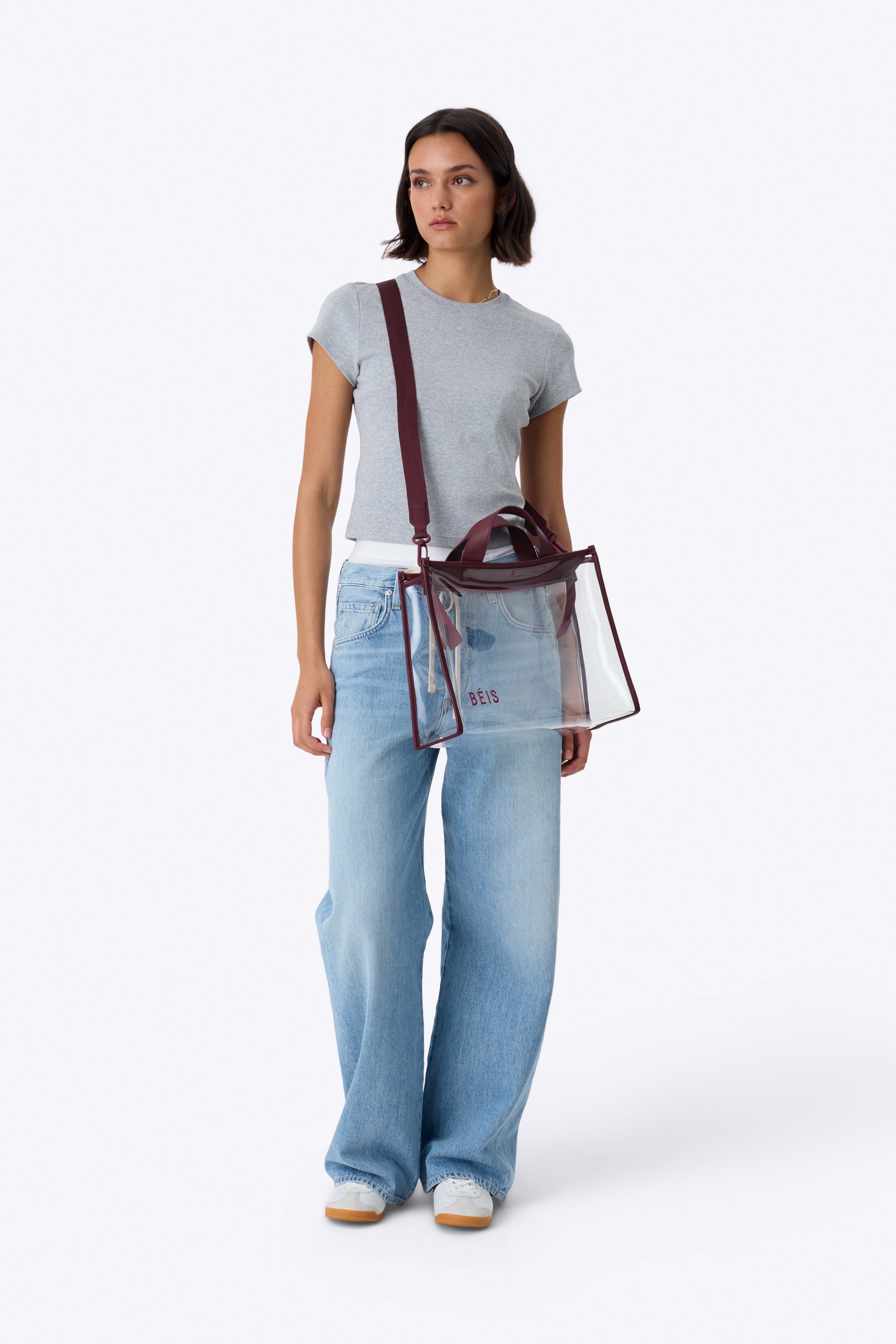 The Stadium Tote in Burgundy