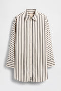 GAP X BEIS Oversized Big Stripe Shirt in Khaki Black Stripe
