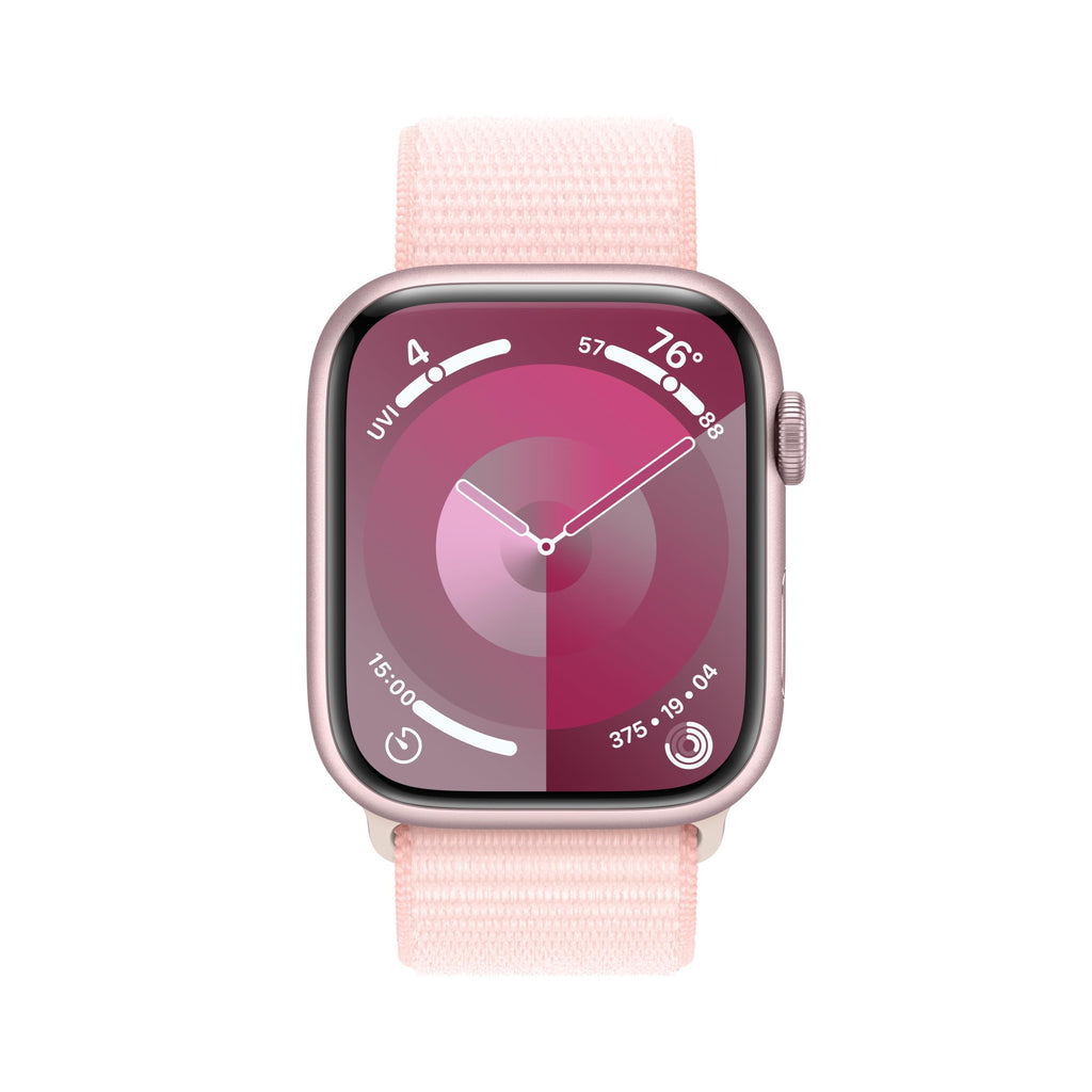 Apple Watch Series 9 45mm GPS - Pink Aluminum Case with Light Pink Sport Loop (Adj) - MR9J3LL/A